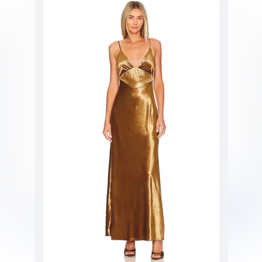 Bardot Capri Velour Slip Dress in Marigold Women’s 4